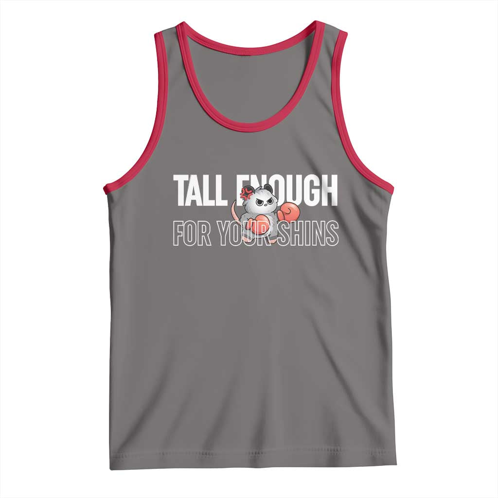 Tall Enough For Your Shins Tank Top Funny Possum Boxing Meme TS14 Deep Heather Red Print Your Wear