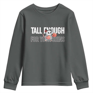Tall Enough For Your Shins Youth Sweatshirt Funny Possum Boxing Meme TS14 Dark Heather Print Your Wear