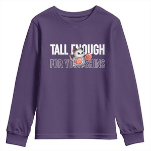 Tall Enough For Your Shins Youth Sweatshirt Funny Possum Boxing Meme TS14 Purple Print Your Wear