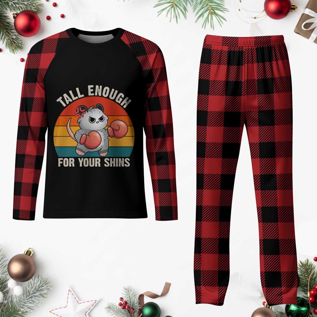 Tall Enough For Your Shins Plaid Pajama Set Funny Possum Meme TS14 Buffalo Plaid Print Your Wear