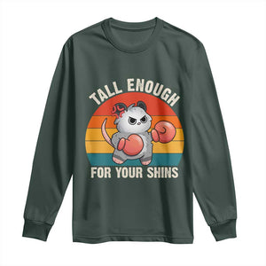 Tall Enough For Your Shins Long Sleeve Shirt Funny Possum Meme TS14 Dark Forest Green Print Your Wear