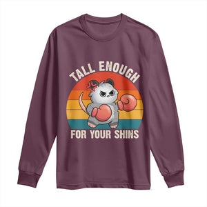Tall Enough For Your Shins Long Sleeve Shirt Funny Possum Meme TS14 Maroon Print Your Wear