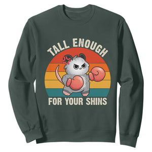 Tall Enough For Your Shins Sweatshirt Funny Possum Meme TS14 Dark Forest Green Print Your Wear