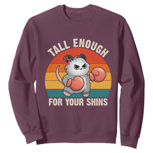 Tall Enough For Your Shins Sweatshirt Funny Possum Meme TS14 Maroon Print Your Wear
