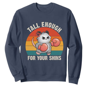 Tall Enough For Your Shins Sweatshirt Funny Possum Meme TS14 Navy Print Your Wear