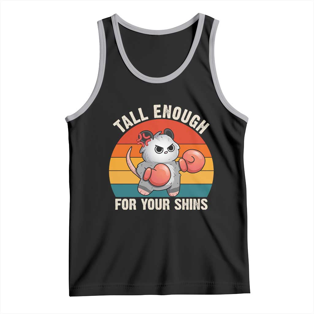 Tall Enough For Your Shins Tank Top Funny Possum Meme TS14 Black Athletic Heather Print Your Wear