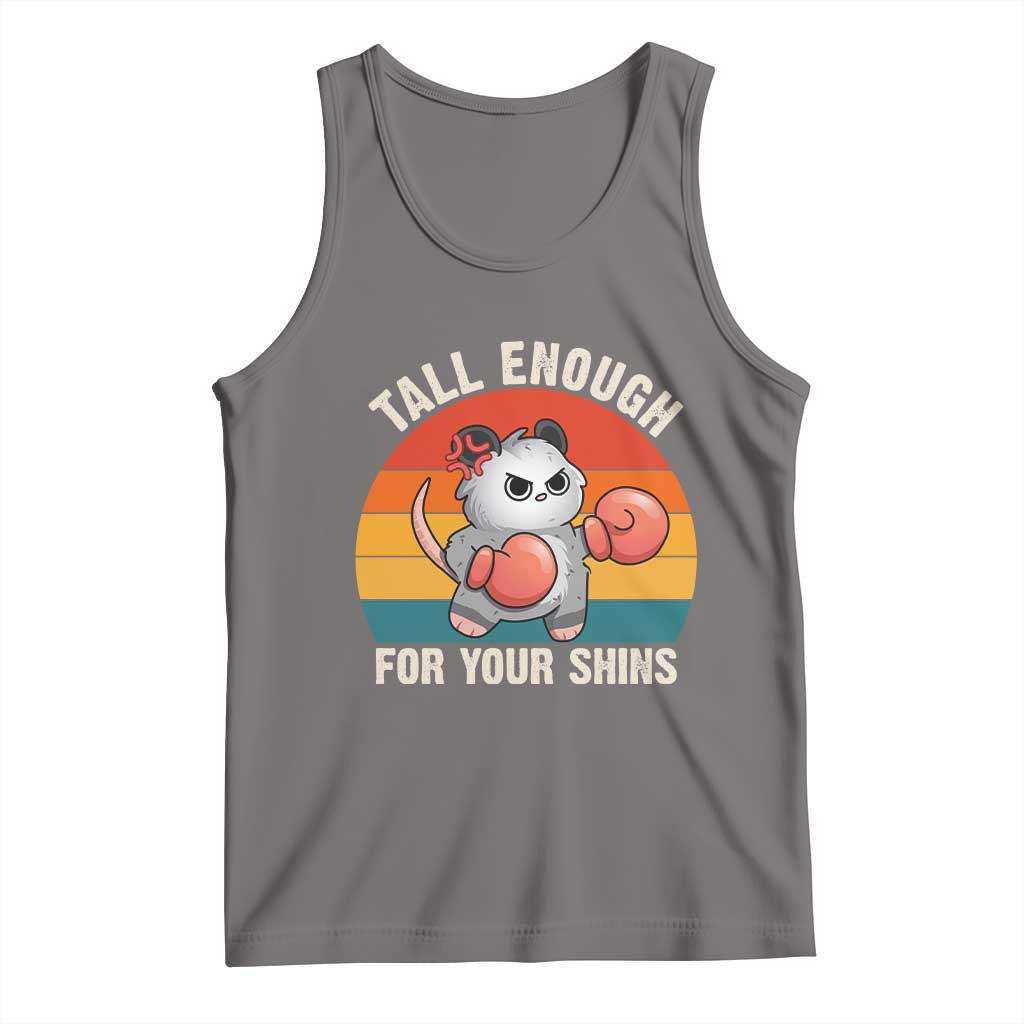 Tall Enough For Your Shins Tank Top Funny Possum Meme TS14 Deep Heather Print Your Wear