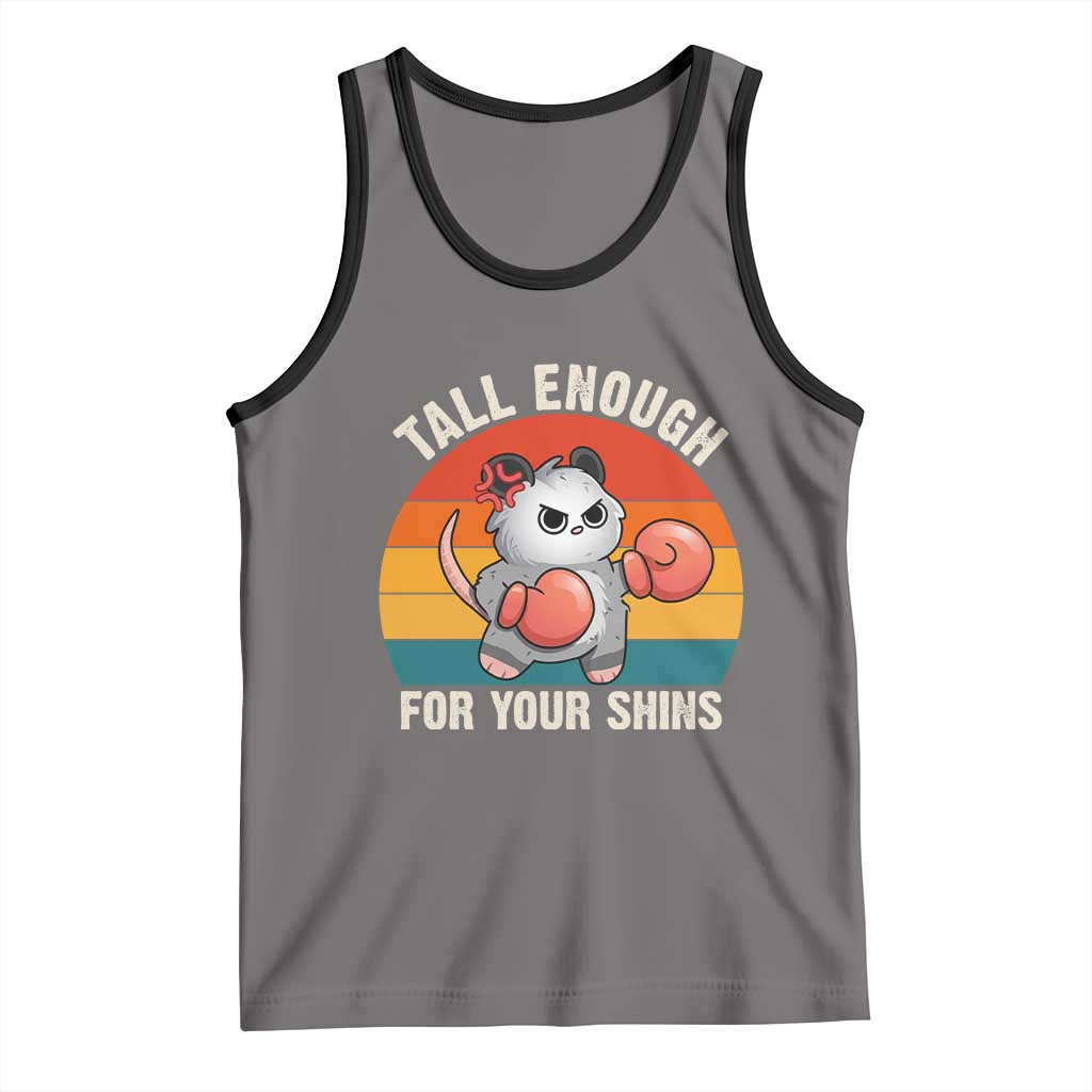 Tall Enough For Your Shins Tank Top Funny Possum Meme TS14 Deep Heather Black Print Your Wear
