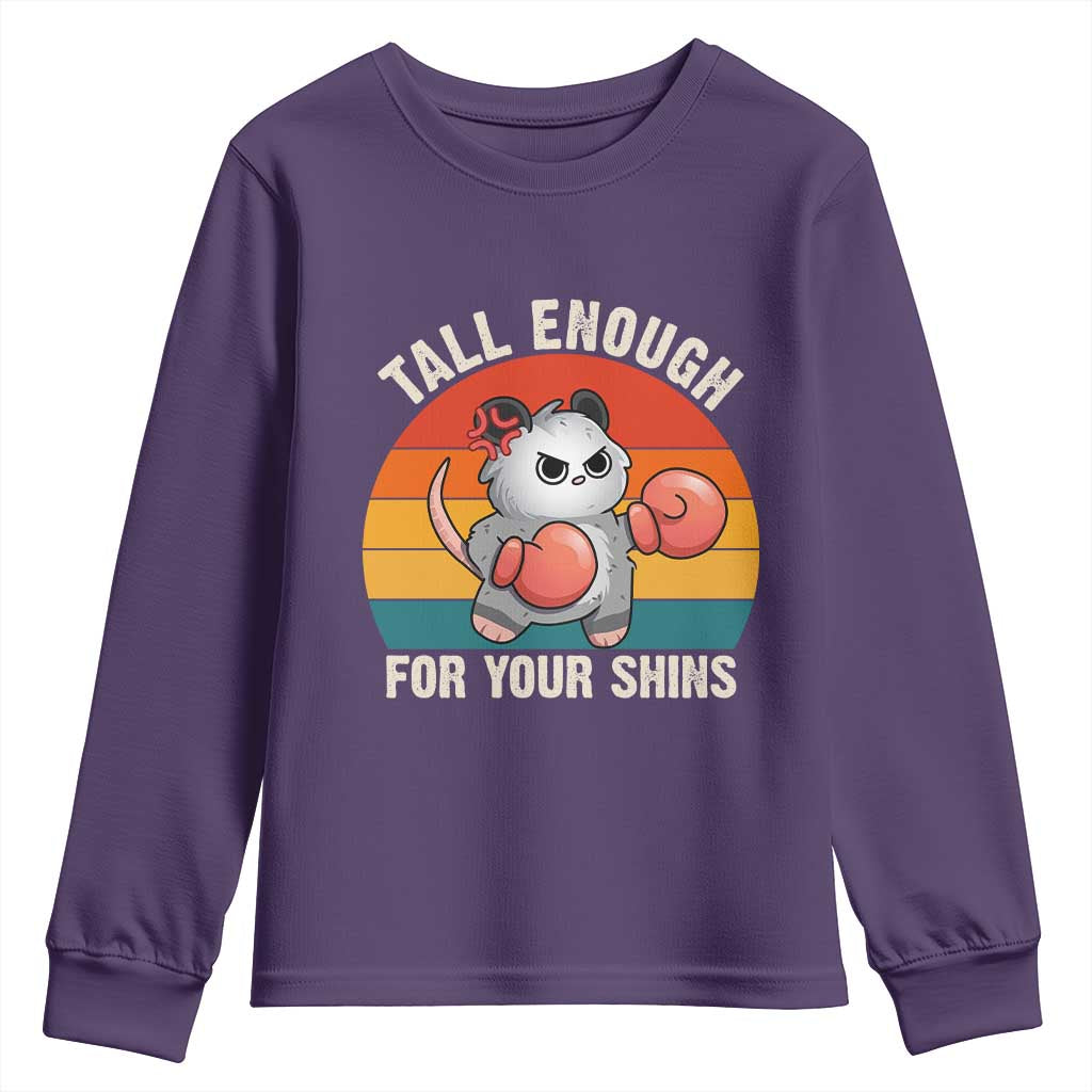 Tall Enough For Your Shins Youth Sweatshirt Funny Possum Meme TS14 Purple Print Your Wear