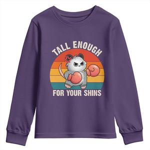 Tall Enough For Your Shins Youth Sweatshirt Funny Possum Meme TS14 Purple Print Your Wear