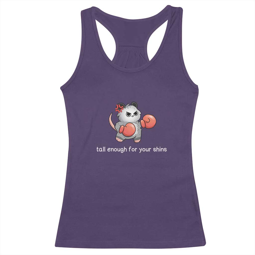 Tall Enough For Your Shins Racerback Tank Top Funny Possum Sarcastic Meme TS14 Purple Print Your Wear