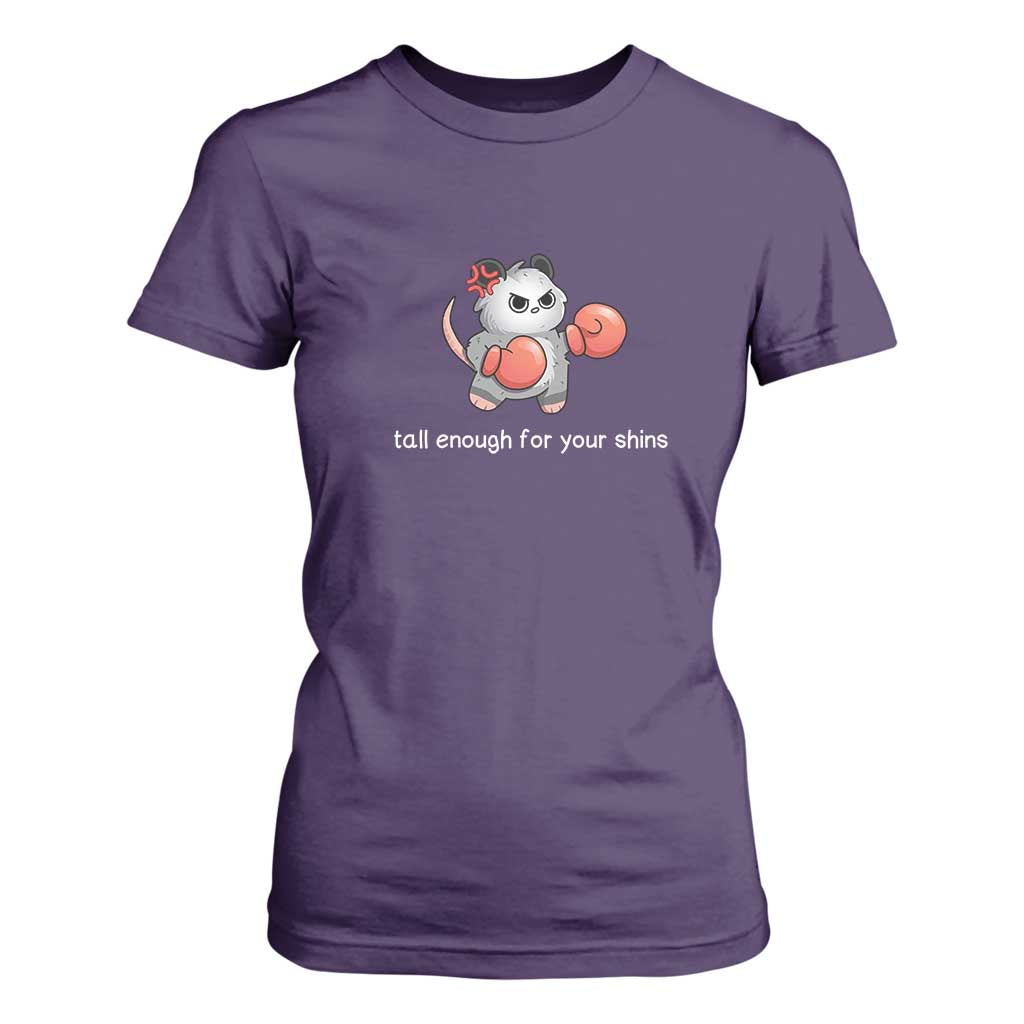 Tall Enough For Your Shins T Shirt For Women Funny Possum Sarcastic Meme TS14 Purple Print Your Wear