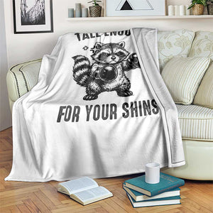 Tall Enough For Your Shins Throw Blanket Funny Raccoon Boxing Meme TS14 Print Your Wear