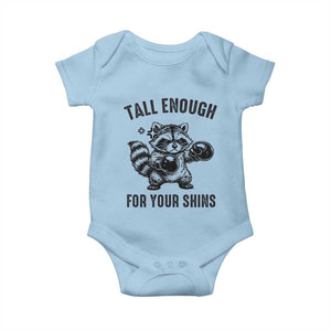 Tall Enough For Your Shins Baby Onesie Funny Raccoon Boxing Meme TS14 Light Blue Print Your Wear