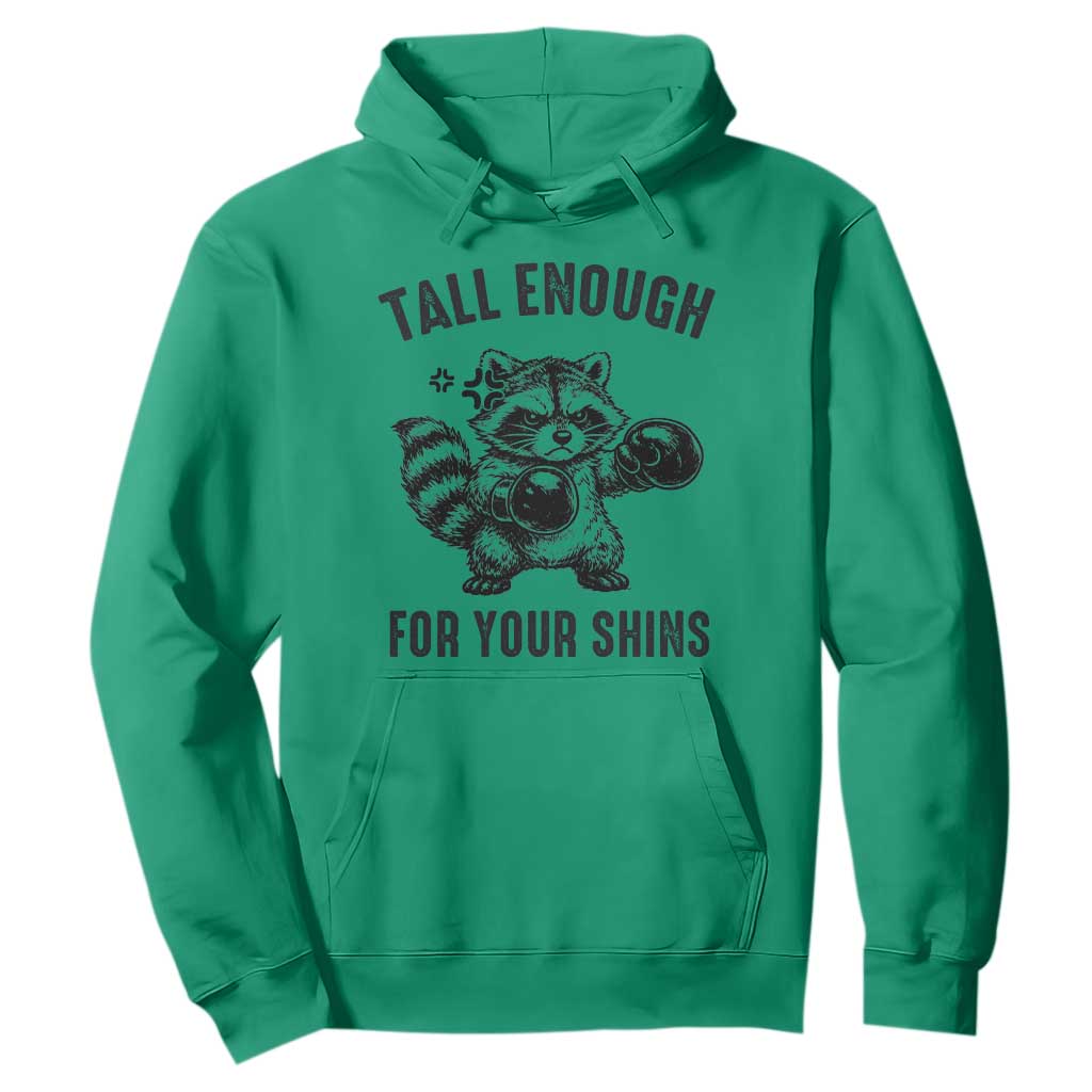 Tall Enough For Your Shins Hoodie Funny Raccoon Boxing Meme TS14 Irish Green Print Your Wear