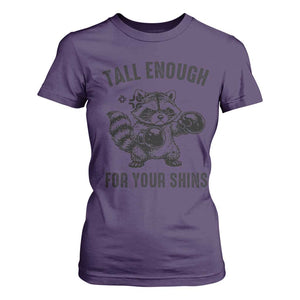 Tall Enough For Your Shins T Shirt For Women Funny Raccoon Boxing Meme TS14 Purple Print Your Wear