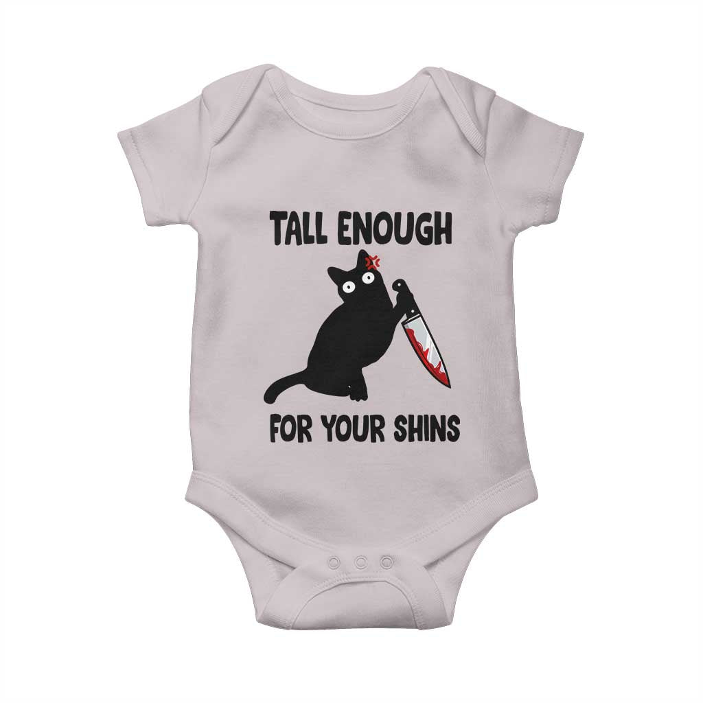 Tall Enough For Your Shins Baby Onesie Funny Cat Sarcastic Meme TS14 Ice Gray Print Your Wear