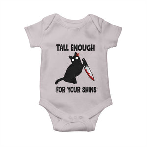Tall Enough For Your Shins Baby Onesie Funny Cat Sarcastic Meme TS14 Ice Gray Print Your Wear