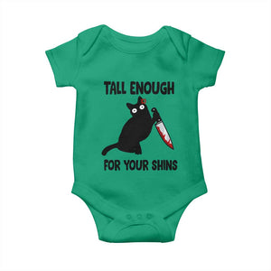 Tall Enough For Your Shins Baby Onesie Funny Cat Sarcastic Meme TS14 Irish Green Print Your Wear