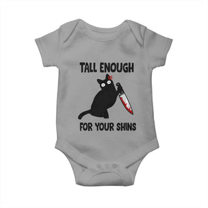 Tall Enough For Your Shins Baby Onesie Funny Cat Sarcastic Meme TS14 Sport Gray Print Your Wear