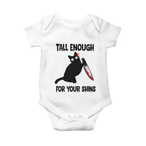 Tall Enough For Your Shins Baby Onesie Funny Cat Sarcastic Meme TS14 White Print Your Wear