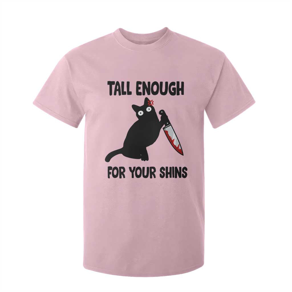 Tall Enough For Your Shins T Shirt For Kid Funny Cat Sarcastic Meme TS14 Light Pink Print Your Wear