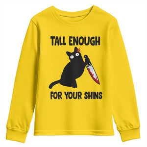 Tall Enough For Your Shins Youth Sweatshirt Funny Cat Sarcastic Meme TS14 Daisy Print Your Wear