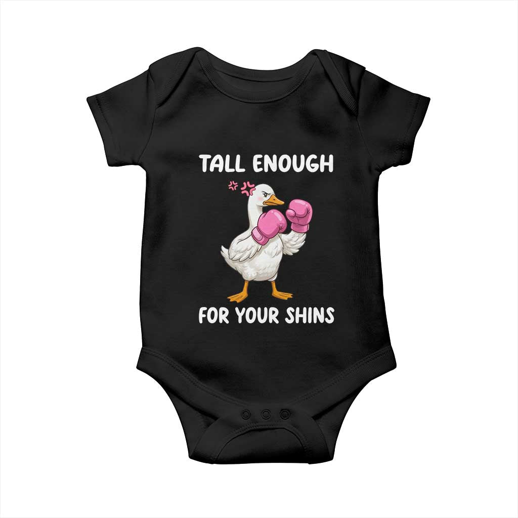 Tall Enough For Your Shins Baby Onesie Funny Goose Sarcastic Meme TS14 Black Print Your Wear