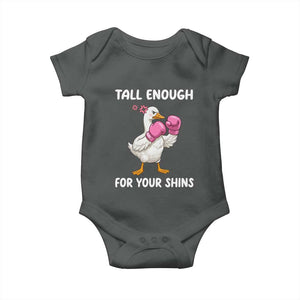 Tall Enough For Your Shins Baby Onesie Funny Goose Sarcastic Meme TS14 Dark Heather Print Your Wear