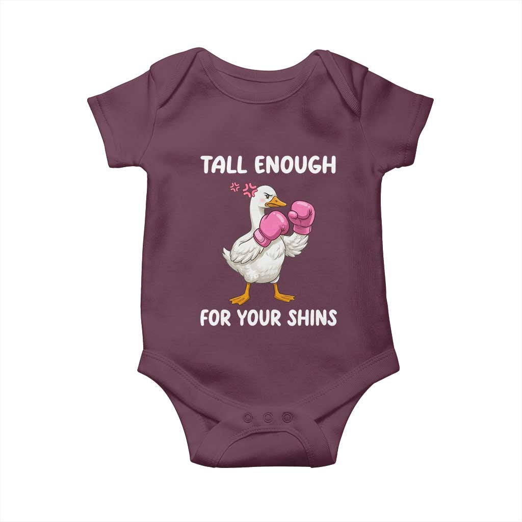 Tall Enough For Your Shins Baby Onesie Funny Goose Sarcastic Meme TS14 Maroon Print Your Wear