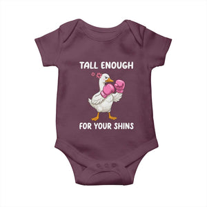 Tall Enough For Your Shins Baby Onesie Funny Goose Sarcastic Meme TS14 Maroon Print Your Wear