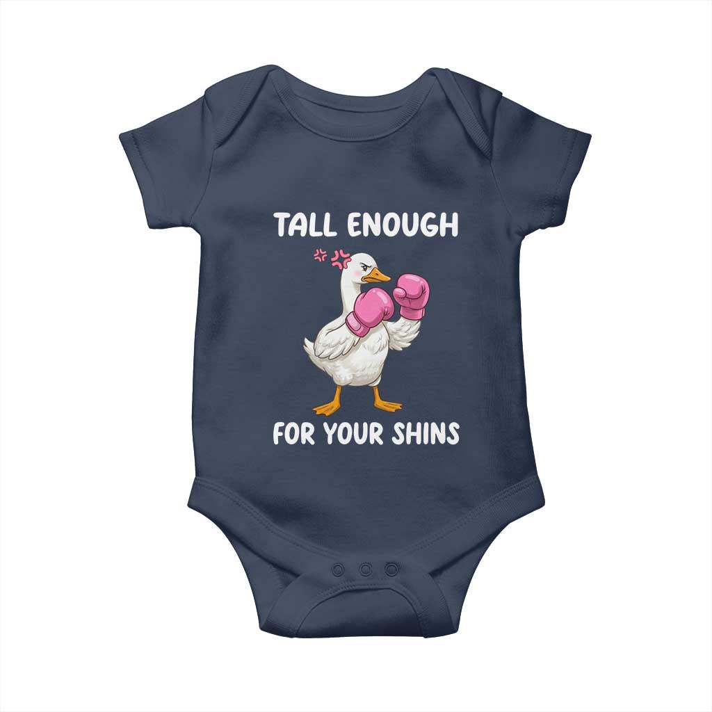 Tall Enough For Your Shins Baby Onesie Funny Goose Sarcastic Meme TS14 Navy Print Your Wear