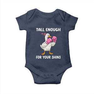 Tall Enough For Your Shins Baby Onesie Funny Goose Sarcastic Meme TS14 Navy Print Your Wear
