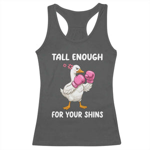 Tall Enough For Your Shins Racerback Tank Top Funny Goose Sarcastic Meme TS14 Dark Heather Print Your Wear