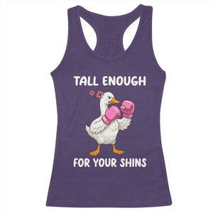 Tall Enough For Your Shins Racerback Tank Top Funny Goose Sarcastic Meme TS14 Purple Print Your Wear