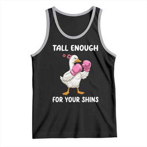 Tall Enough For Your Shins Tank Top Funny Goose Sarcastic Meme TS14 Black Athletic Heather Print Your Wear
