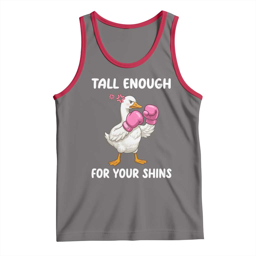 Tall Enough For Your Shins Tank Top Funny Goose Sarcastic Meme TS14 Deep Heather Red Print Your Wear