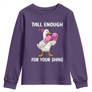 Tall Enough For Your Shins Youth Sweatshirt Funny Goose Sarcastic Meme TS14 Purple Print Your Wear