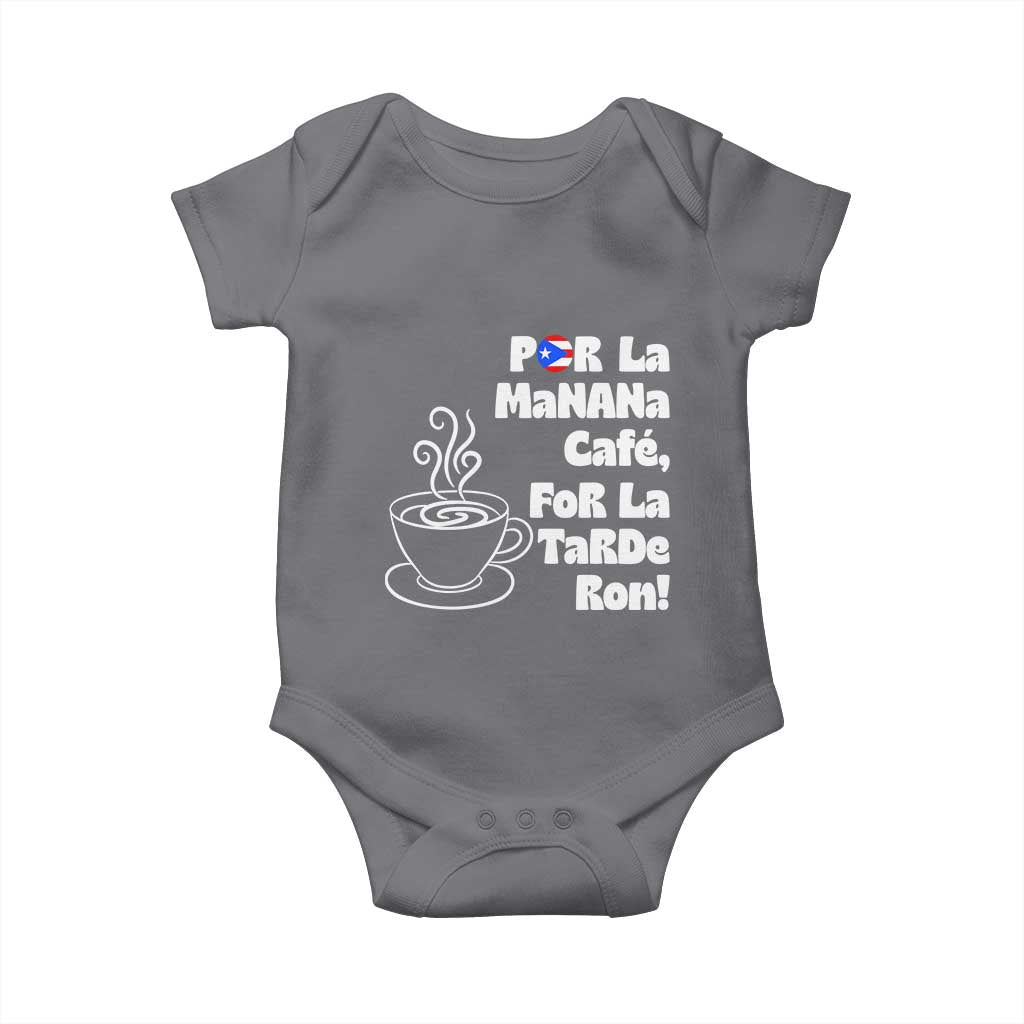 Por La Mañana Cafe Baby Onesie Puerto Rican Music Lover Coffee Fan TS14 Charcoal Print Your Wear