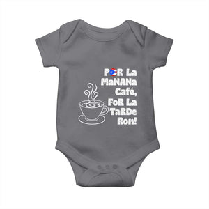 Por La Mañana Cafe Baby Onesie Puerto Rican Music Lover Coffee Fan TS14 Charcoal Print Your Wear