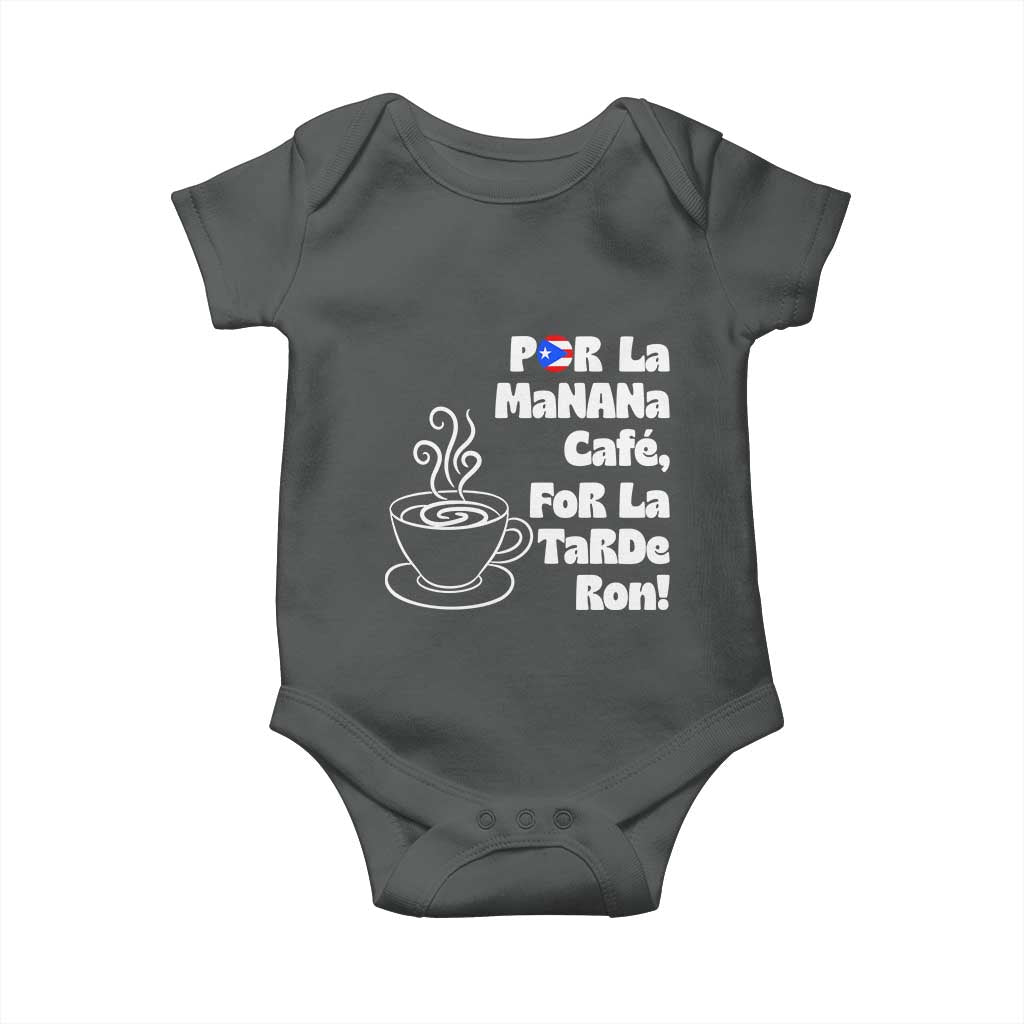 Por La Mañana Cafe Baby Onesie Puerto Rican Music Lover Coffee Fan TS14 Dark Heather Print Your Wear