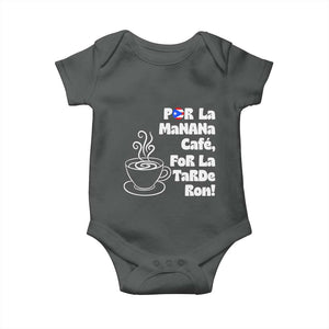 Por La Mañana Cafe Baby Onesie Puerto Rican Music Lover Coffee Fan TS14 Dark Heather Print Your Wear