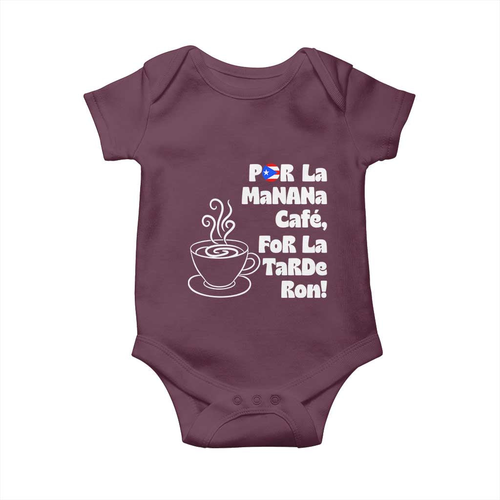 Por La Mañana Cafe Baby Onesie Puerto Rican Music Lover Coffee Fan TS14 Maroon Print Your Wear