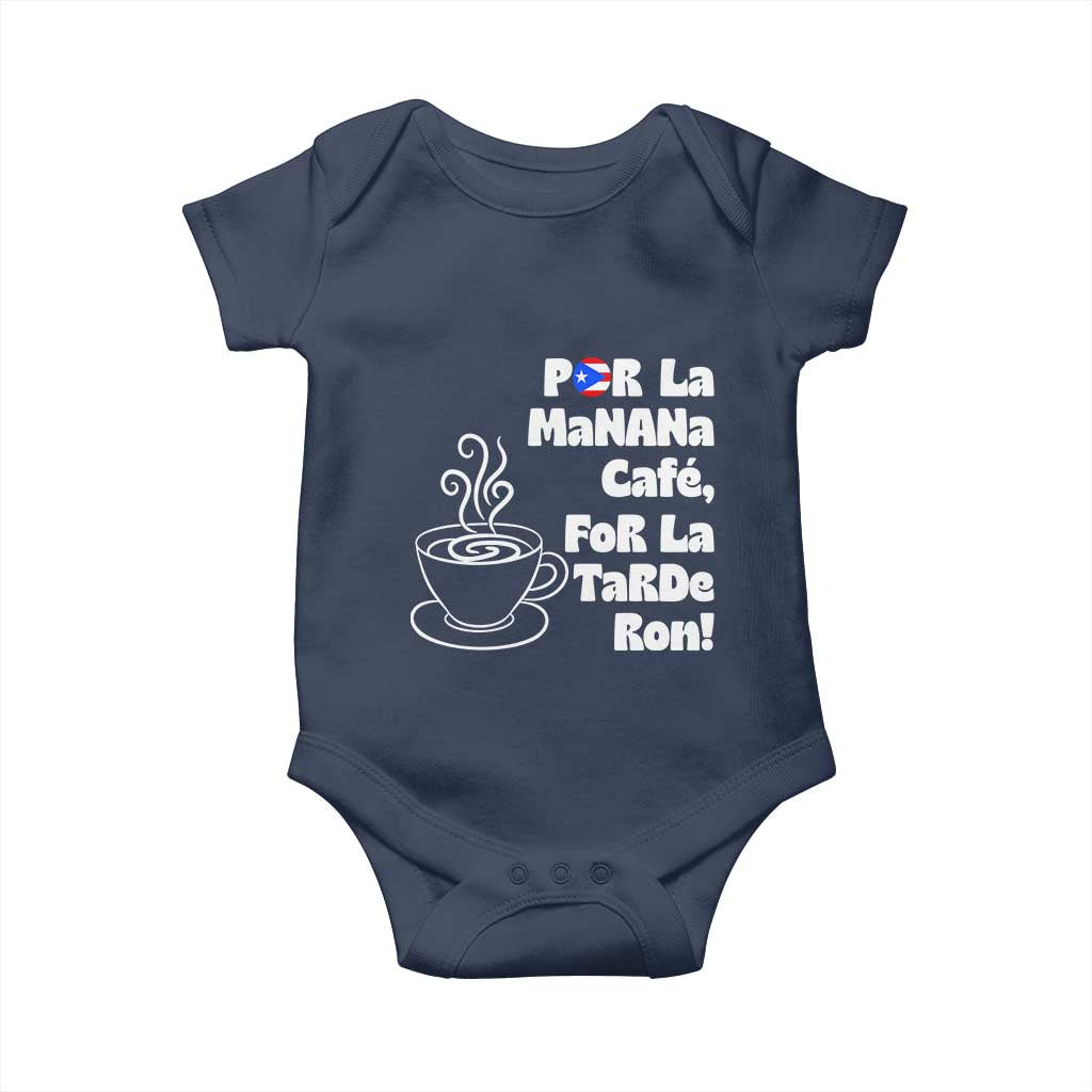 Por La Mañana Cafe Baby Onesie Puerto Rican Music Lover Coffee Fan TS14 Navy Print Your Wear