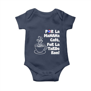 Por La Mañana Cafe Baby Onesie Puerto Rican Music Lover Coffee Fan TS14 Navy Print Your Wear