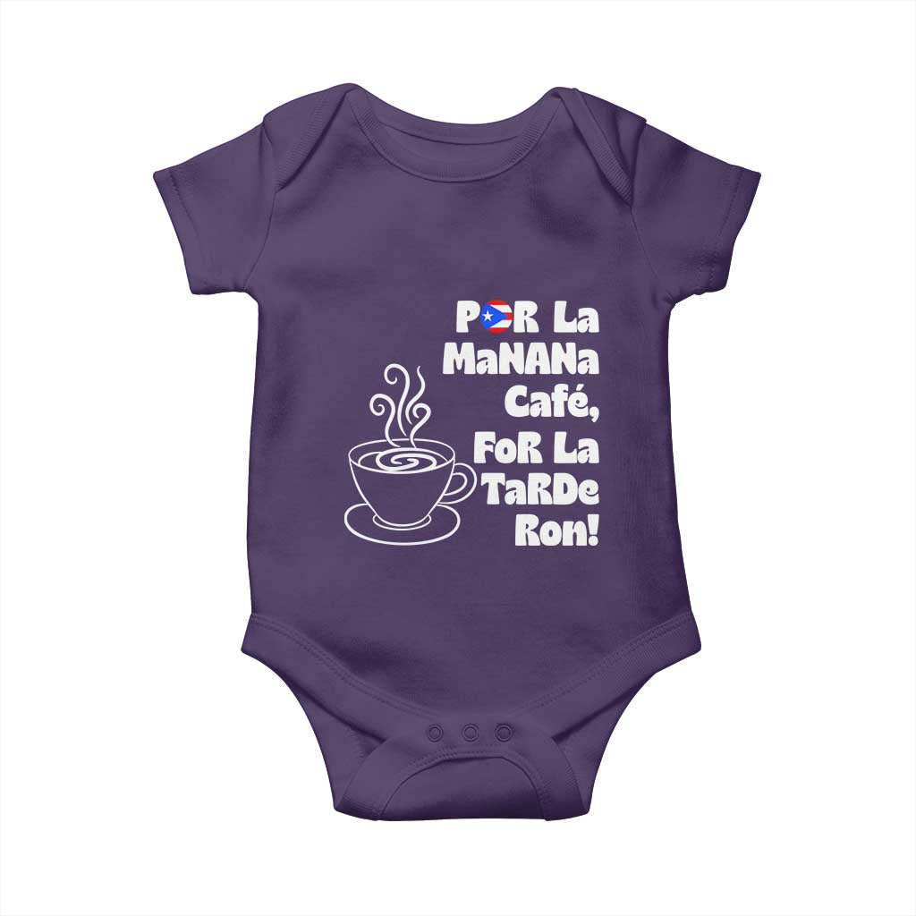 Por La Mañana Cafe Baby Onesie Puerto Rican Music Lover Coffee Fan TS14 Purple Print Your Wear
