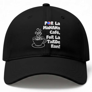 Por La Mañana Cafe Baseball Cap Puerto Rican Music Lover Coffee Fan TS14 Print Your Wear