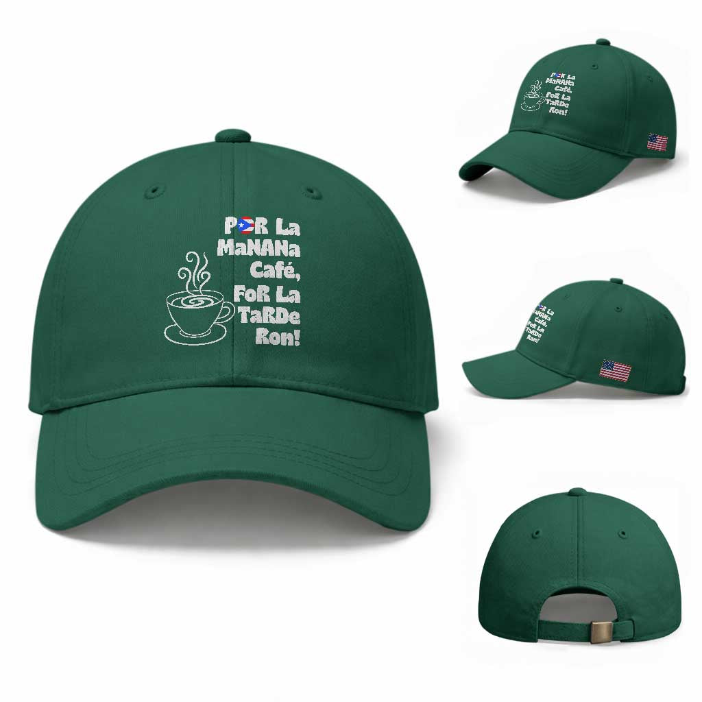 Por La Mañana Cafe Baseball Cap Puerto Rican Music Lover Coffee Fan TS14 Baseball Cap Universal Fit Irish Green Print Your Wear