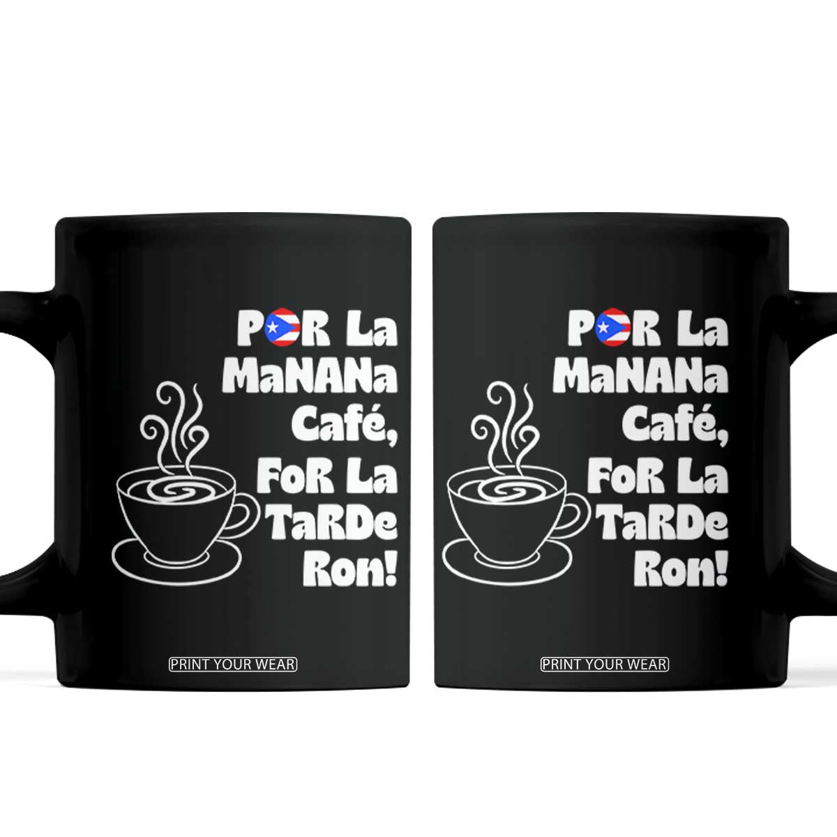 Por La Mañana Cafe Coffee Mug Puerto Rican Music Lover Coffee Fan TS14 Black Print Your Wear