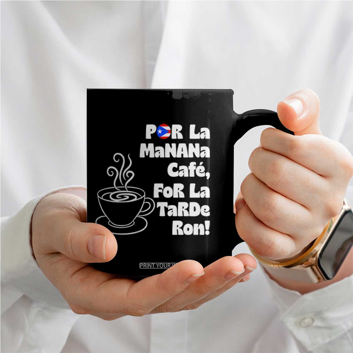 Por La Mañana Cafe Coffee Mug Puerto Rican Music Lover Coffee Fan TS14 Print Your Wear